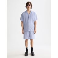 Снимка на SCOTCH&SODA MEN'S FAVE - TONAL STRIPED REGULAR FIT BERMUDA SHORTS IN DARK PURPLE 6