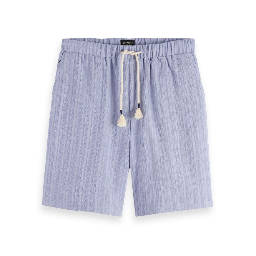 Снимка на SCOTCH&SODA MEN'S FAVE - TONAL STRIPED REGULAR FIT BERMUDA SHORTS IN DARK PURPLE