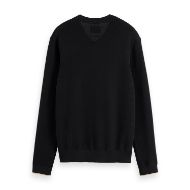 Picture of SCOTCH&SODA MEN'S REGULAR FIT COTTON LINEN V-NECK IN DARK GREY 2