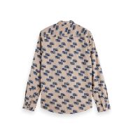 Снимка на SCOTCH&SODA MEN'S SLIM FIT MICRO ALL-OVER PRINTED SHIRT IN MEDIUM BEIGE 2