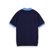 Снимка на SCOTCH&SODA MEN'S REGULAR FIT KNITTED TONE ON TONE STRIPED POLO IN NAVY 2