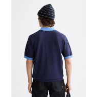 Снимка на SCOTCH&SODA MEN'S REGULAR FIT KNITTED TONE ON TONE STRIPED POLO IN NAVY 5
