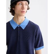 Снимка на SCOTCH&SODA MEN'S REGULAR FIT KNITTED TONE ON TONE STRIPED POLO IN NAVY 6