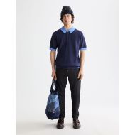 Снимка на SCOTCH&SODA MEN'S REGULAR FIT KNITTED TONE ON TONE STRIPED POLO IN NAVY 7