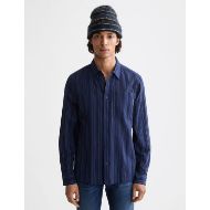 Picture of SCOTCH&SODA MEN'S TEXTURED STRIPE SHIRT IN NAVY 4