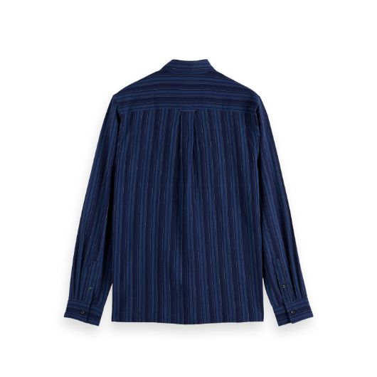 Show details for SCOTCH&SODA MEN'S TEXTURED STRIPE SHIRT IN NAVY 2 - FanPoint Picture of SCOTCH&SODA MEN'S TEXTURED STRIPE SHIRT IN NAVY 2