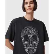Picture of ALLSAINTS WOMEN'S SHKULL BOYFRIEND T-SHIRT IN BLACK 2