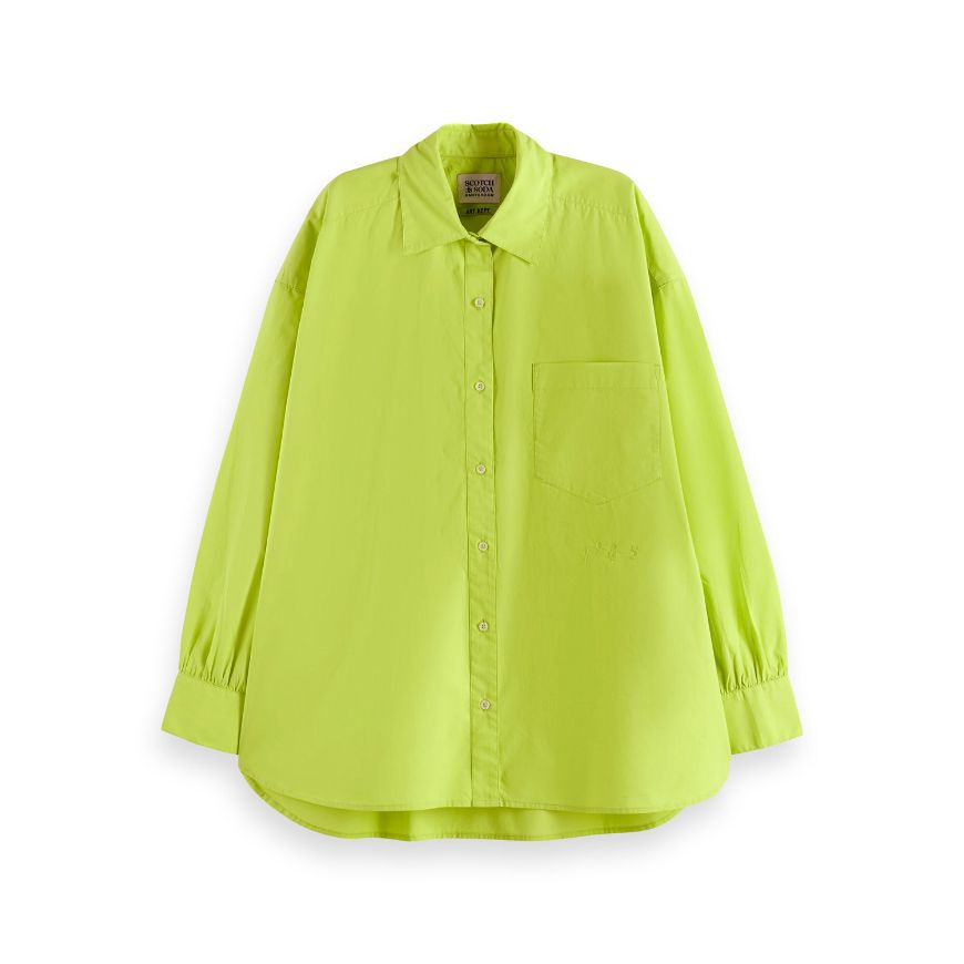 Снимка на SCOTCH&SODA WOMEN'S EMBROIDERED GIRLFRIEND SHIRT IN GREEN GLOW
