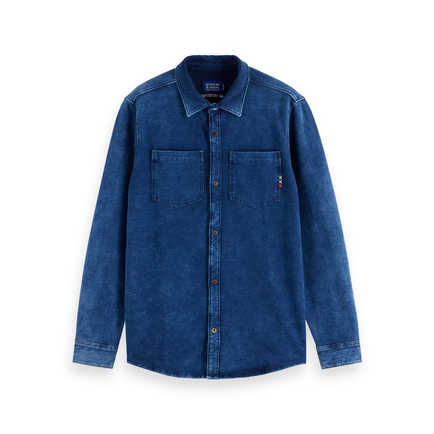 Снимка на SCOTCH&SODA MEN'S CHIC INDIGO JERSEY SHIRT IN NAVY