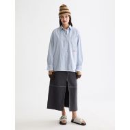 Снимка на SCOTCH&SODA WOMEN'S EMBROIDERED GIRLFRIEND SHIRT IN FADED DENIM LAVENDER STRIPE 6