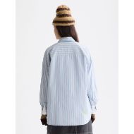 Снимка на SCOTCH&SODA WOMEN'S EMBROIDERED GIRLFRIEND SHIRT IN FADED DENIM LAVENDER STRIPE 4