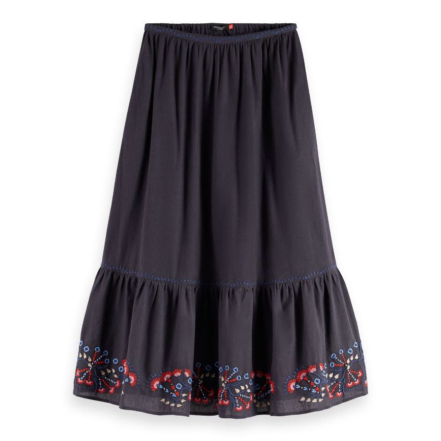 Снимка на SCOTCH&SODA WOMEN'S EMBROIDERED MAXI SKIRT IN CHARCOAL ART