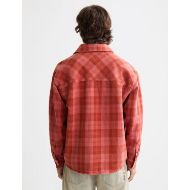 Picture of SCOTCH&SODA MEN'S WASHED DENIM CHECKED OVERSHIRT IN MEDIUM RED 5
