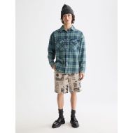 Picture of SCOTCH&SODA MEN'S WASHED DENIM CHECKED OVERSHIRT IN BLUE 7