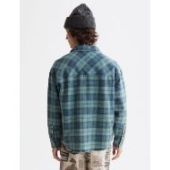 Picture of SCOTCH&SODA MEN'S WASHED DENIM CHECKED OVERSHIRT IN BLUE 5
