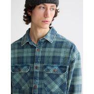 Picture of SCOTCH&SODA MEN'S WASHED DENIM CHECKED OVERSHIRT IN BLUE 6