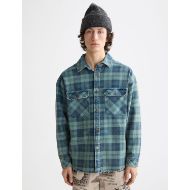 Picture of SCOTCH&SODA MEN'S WASHED DENIM CHECKED OVERSHIRT IN BLUE 4