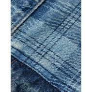 Picture of SCOTCH&SODA MEN'S DENIM TRUCKER JACKET WITH CONTRAST CHECK PANELLING IN BLUE 3