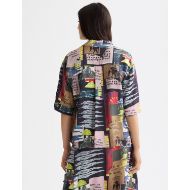 Снимка на SCOTCH&SODA WOMEN'S PRINTED SHORT SLEEVE FLUID SHIRT IN ART DEPT COLLAGE MULTICOLOUR 5