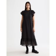 Снимка на SCOTCH&SODA WOMEN'S MAXI DRESS WITH PLEATED LACE DETAILS IN METEORITE 4