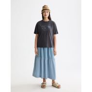 Снимка на SCOTCH&SODA WOMEN'S WASHED LOOSE FIT T-SHIRT WITH FRONT ARTWORK IN CHARCOAL ART 7