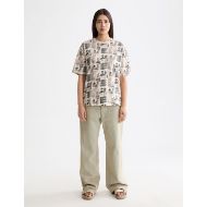 Снимка на SCOTCH&SODA WOMEN'S ALL OVER PRINTED LOOSE FIT T-SHIRT IN ART DEPT COLLAGE GREY SCALE 6