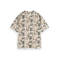 Снимка на SCOTCH&SODA WOMEN'S ALL OVER PRINTED LOOSE FIT T-SHIRT IN ART DEPT COLLAGE GREY SCALE 2