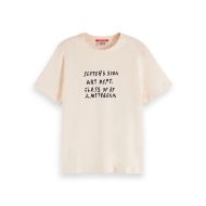 Снимка на SCOTCH&SODA WOMEN'S REGULAR FIT T-SHIRT WITH CHEST ARTWORK IN EGGNOG 1