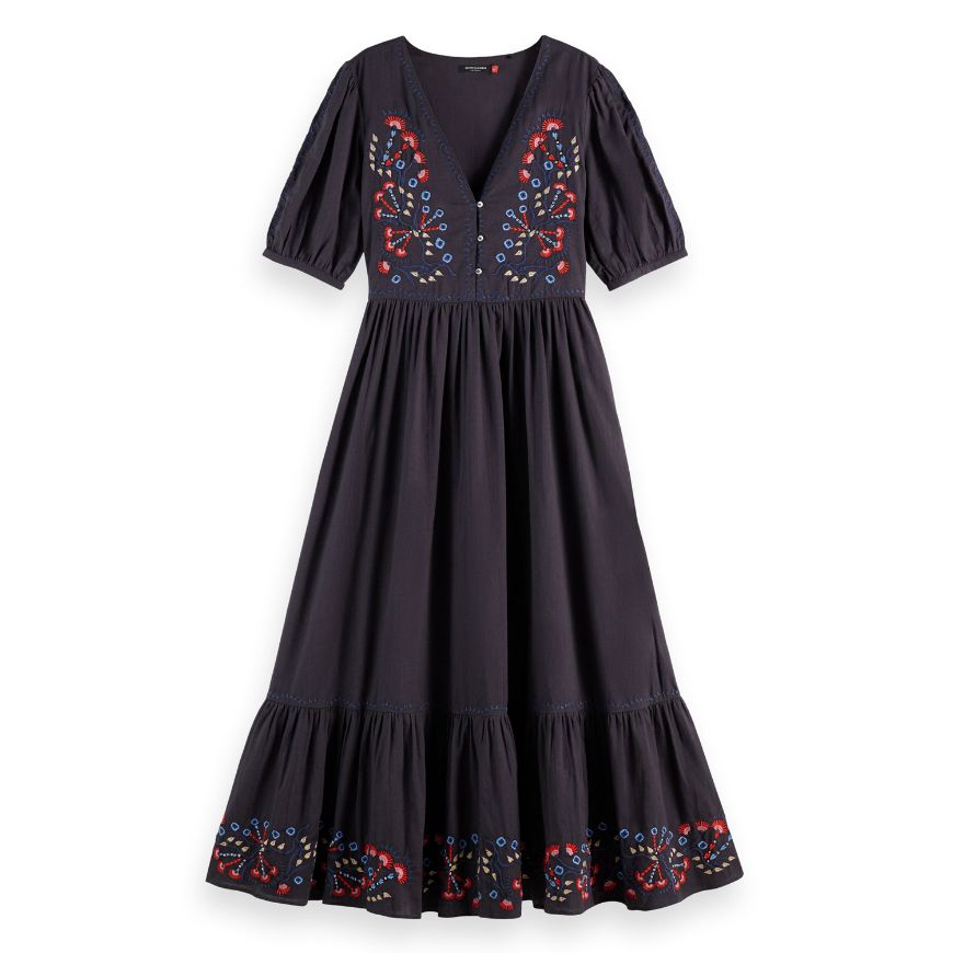 Снимка на SCOTCH&SODA WOMEN'S EMBROIDERED MAXI DRESS IN CHARCOAL ART