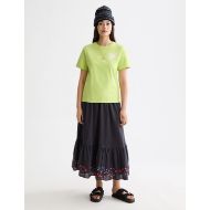 Picture of SCOTCH&SODA WOMEN'S REGULAR FIT T-SHIRT WITH CHEST ARTWORK IN GREEN GLOW 7