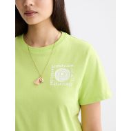 Picture of SCOTCH&SODA WOMEN'S REGULAR FIT T-SHIRT WITH CHEST ARTWORK IN GREEN GLOW 6