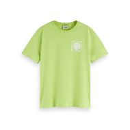 Picture of SCOTCH&SODA WOMEN'S REGULAR FIT T-SHIRT WITH CHEST ARTWORK IN GREEN GLOW 1