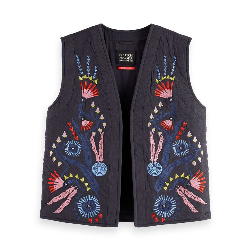 Снимка на SCOTCH&SODA WOMEN'S EMBROIDERED GILET IN CHARCOAL ART