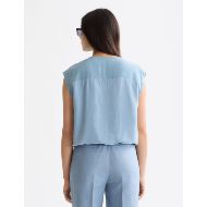Picture of SCOTCH&SODA WOMEN'S DRAWSTRING WAISTED TANK IN FADED DENIM 5