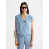 Picture of SCOTCH&SODA WOMEN'S DRAWSTRING WAISTED TANK IN FADED DENIM 4