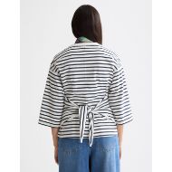 Снимка на SCOTCH&SODA WOMEN'S WASHED STRIPED BRETON TEE WITH SHAPING DETAILS IN BLUE WHITE STRIPES 5