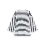 Снимка на SCOTCH&SODA WOMEN'S WASHED STRIPED BRETON TEE WITH SHAPING DETAILS IN BLUE WHITE STRIPES 2