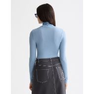 Снимка на SCOTCH&SODA WOMEN'S ROLL UP NECK LONG SLEEVE T-SHIRT IN FADED DENIM 5