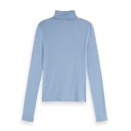 Снимка на SCOTCH&SODA WOMEN'S ROLL UP NECK LONG SLEEVE T-SHIRT IN FADED DENIM 2