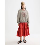 Picture of SCOTCH&SODA WOMEN'S WASHED OVERSIZED FIT SWEATSHIRT WITH GRAPHIC IN GREY MELANGE 7
