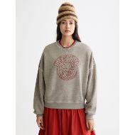 Picture of SCOTCH&SODA WOMEN'S WASHED OVERSIZED FIT SWEATSHIRT WITH GRAPHIC IN GREY MELANGE 4