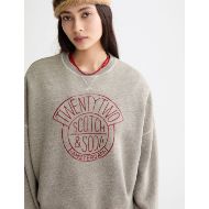 Picture of SCOTCH&SODA WOMEN'S WASHED OVERSIZED FIT SWEATSHIRT WITH GRAPHIC IN GREY MELANGE 6