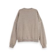 Picture of SCOTCH&SODA WOMEN'S WASHED OVERSIZED FIT SWEATSHIRT WITH GRAPHIC IN GREY MELANGE 2