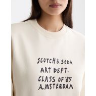Снимка на SCOTCH&SODA WOMEN'S REGULAR FIT SWEATSHIRT WITH CHEST ARTWORK IN EGGNOG 6