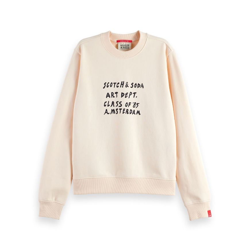 Снимка на SCOTCH&SODA WOMEN'S REGULAR FIT SWEATSHIRT WITH CHEST ARTWORK IN EGGNOG