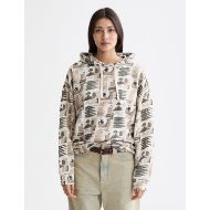 Снимка на SCOTCH&SODA WOMEN'S ALL OVER PRINTED OVERSIZED FIT HOODIE IN ART DEPT COLLAGE GREY SCALE 4