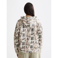 Снимка на SCOTCH&SODA WOMEN'S ALL OVER PRINTED OVERSIZED FIT HOODIE IN ART DEPT COLLAGE GREY SCALE 5