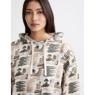 Снимка на SCOTCH&SODA WOMEN'S ALL OVER PRINTED OVERSIZED FIT HOODIE IN ART DEPT COLLAGE GREY SCALE 6