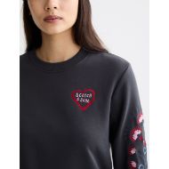 Picture of SCOTCH&SODA WOMEN'S EMBROIDERED REGULAR FIT SWEATSHIRT IN CHARCOAL ART 6