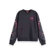Picture of SCOTCH&SODA WOMEN'S EMBROIDERED REGULAR FIT SWEATSHIRT IN CHARCOAL ART 1